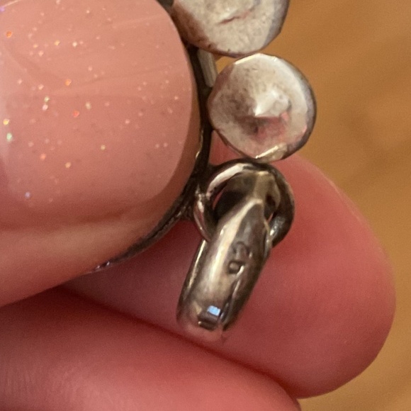 Sterling Silver 925 Labradorite/Red Corall Oval Large Pendant - Picture 6 of 7